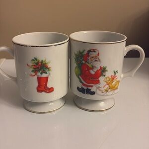 Vintage Lefton Christmas mugs